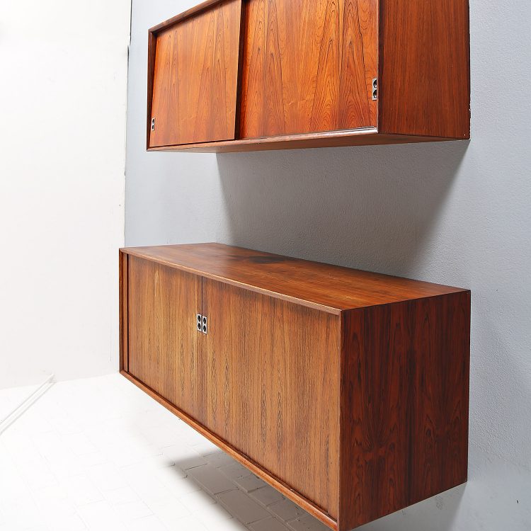 Arne Vodder for Sibast Combination of two wall-hung sideboards Rosewood 60s - C
