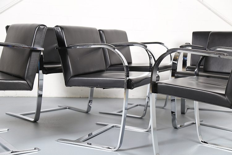 Knoll International. Brno, Chair, Mies van der Rohe, Bauhaus, 30s, Vintage Design, Leather