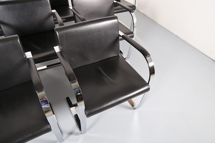 Knoll International. Brno, Chair, Mies van der Rohe, Bauhaus, 30s, Vintage Design, Leather