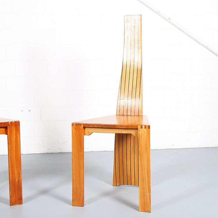 Set of two Cherry Pearl Dot Plank Back Chairs by Robert Williams, Islington