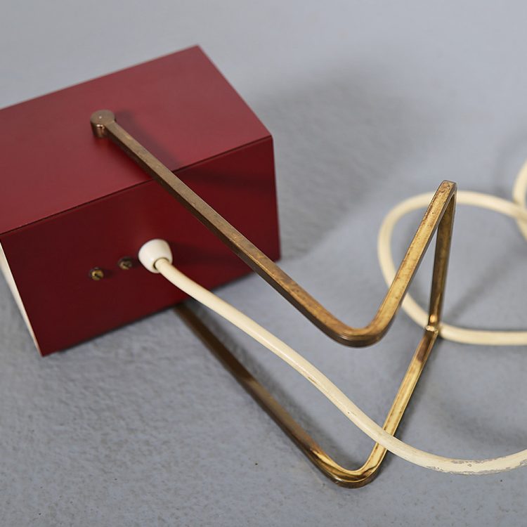 Kaiser Leuchten Model 45097 Cube Table Lamp wine red B