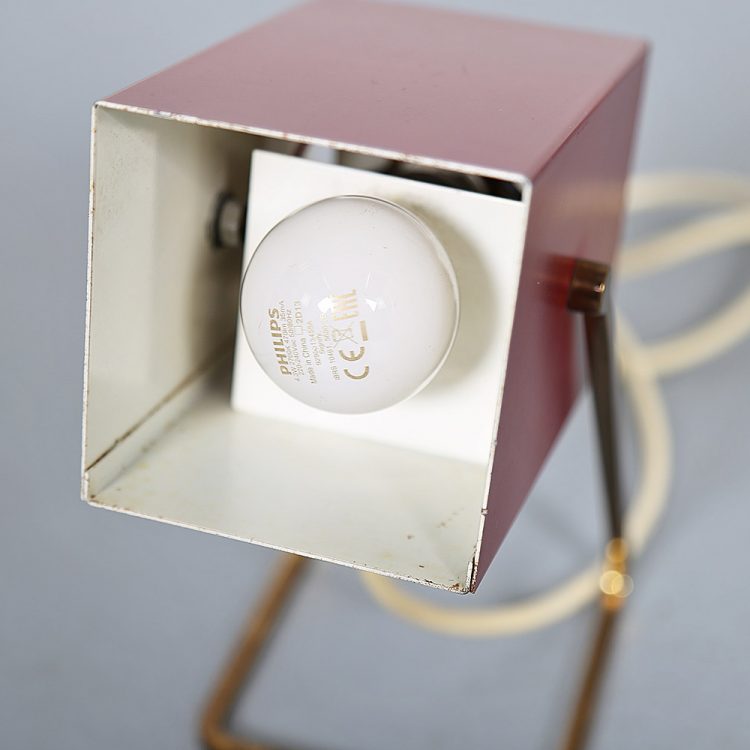 Kaiser Leuchten Model 45097 Cube Table Lamp wine red B