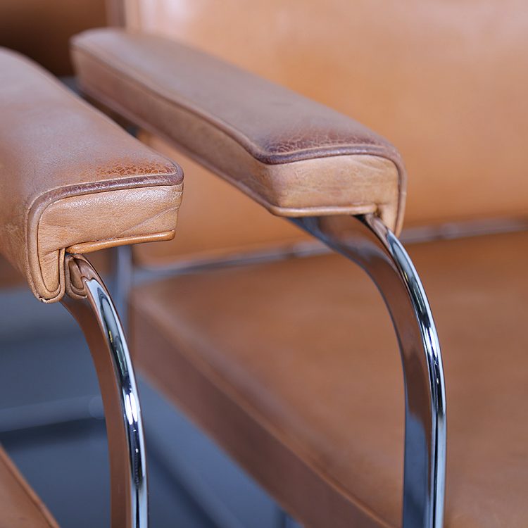 Set of 6 De Sede RH 305 Dining Chairs Design by Robert Haussmann in Cognac Leather