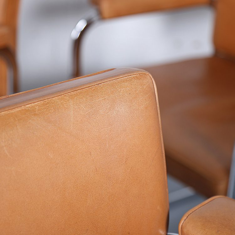 Set of 6 De Sede RH 305 Dining Chairs Design by Robert Haussmann in Cognac Leather