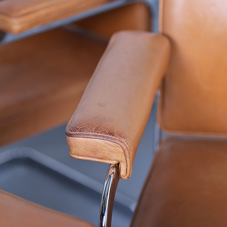 Set of 6 De Sede RH 305 Dining Chairs Design by Robert Haussmann in Cognac Leather