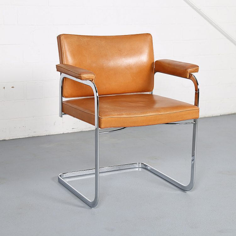 Set of 6 De Sede RH 305 Dining Chairs Design by Robert Haussmann in Cognac Leather