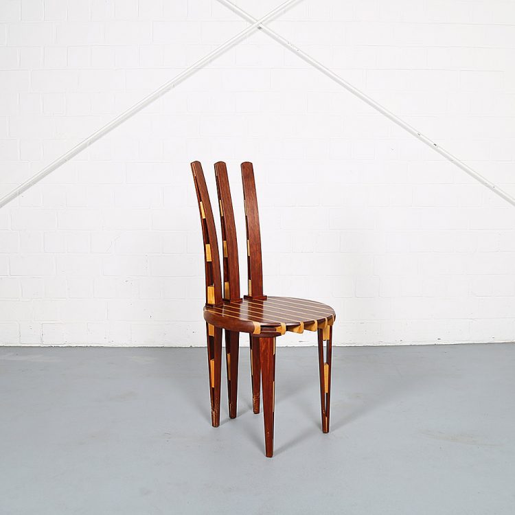 Rare Wooden Tomahawk Chair Masterpiece from the 90s