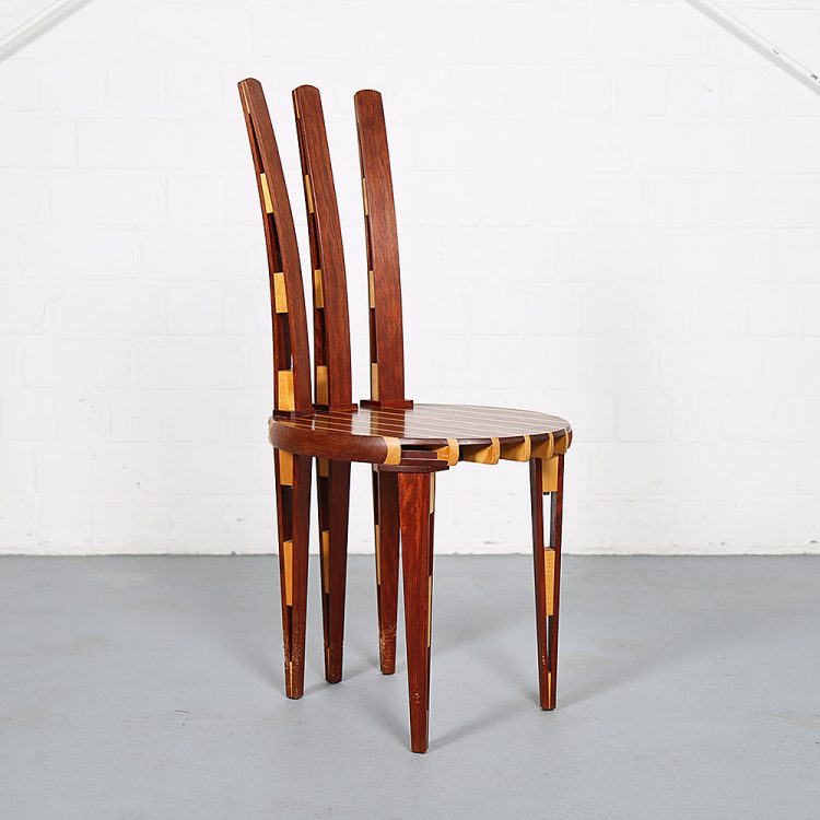 Rare Wooden Tomahawk Chair Masterpiece from the 90s