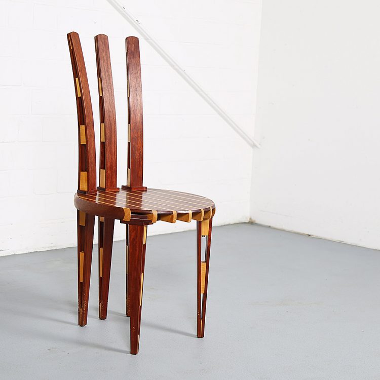 Rare Wooden Tomahawk Chair Masterpiece from the 90s