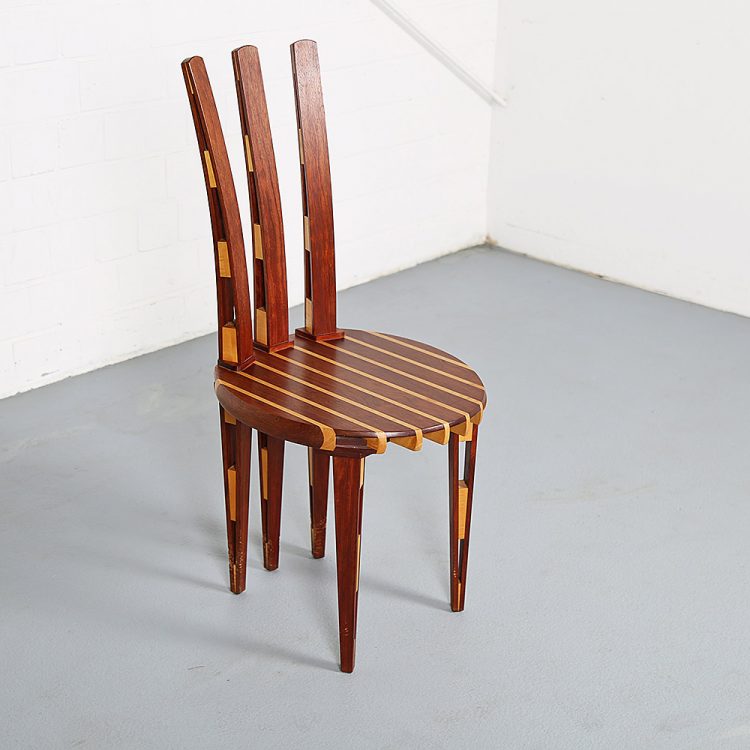 Rare Wooden Tomahawk Chair Masterpiece from the 90s