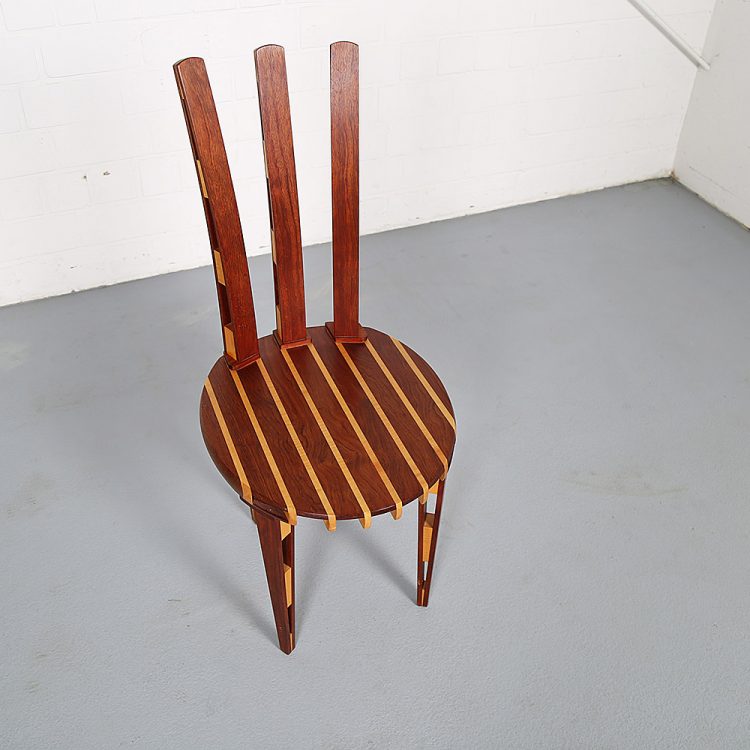 Rare Wooden Tomahawk Chair Masterpiece from the 90s