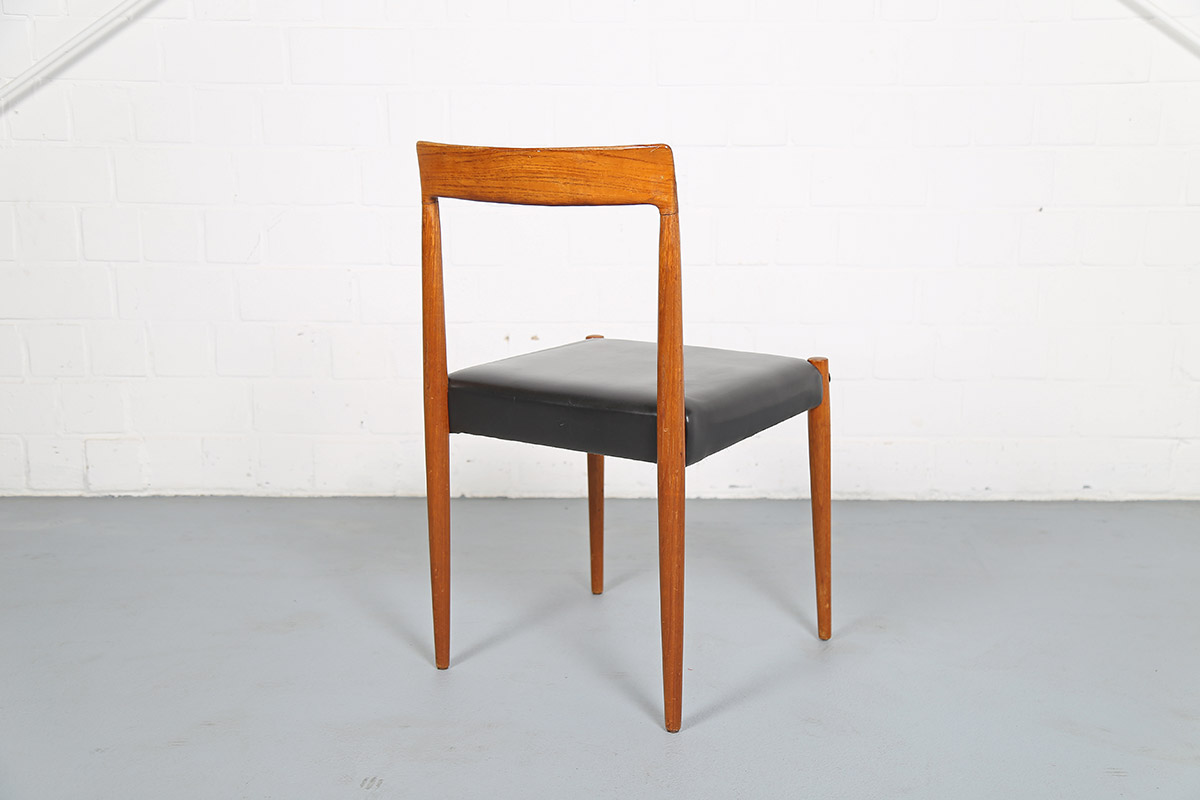 Minimalist Dining Chair Teak Leather by Lübke - Image 6