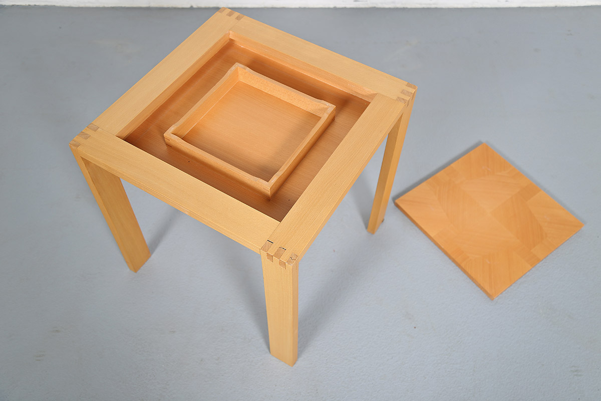 Vintage Chess Beech Wood Table 70s - Image 4