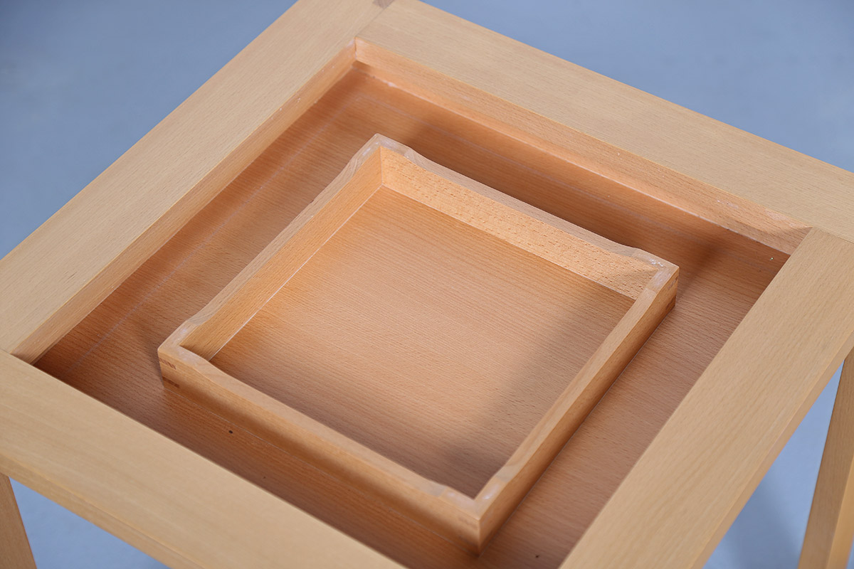 Vintage Chess Beech Wood Table 70s - Image 5