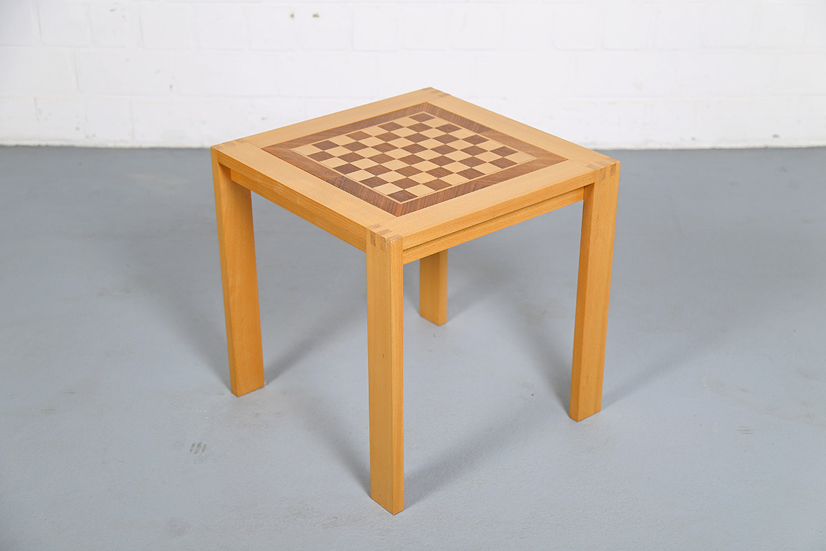 Vintage Chess Beech Wood Table 70s - Image 13