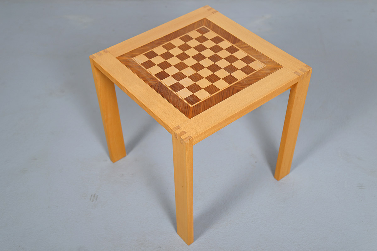Vintage Chess Beech Wood Table 70s - Image 2