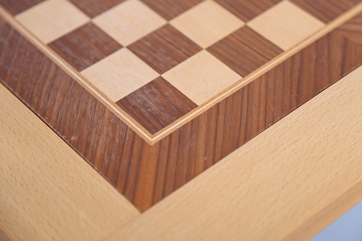 Vintage Chess Beech Wood Table 70s - Image 11