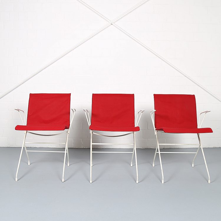 French mid-century vintage garden set designed by Raoul Guys (attributed) 3 chairs and a table