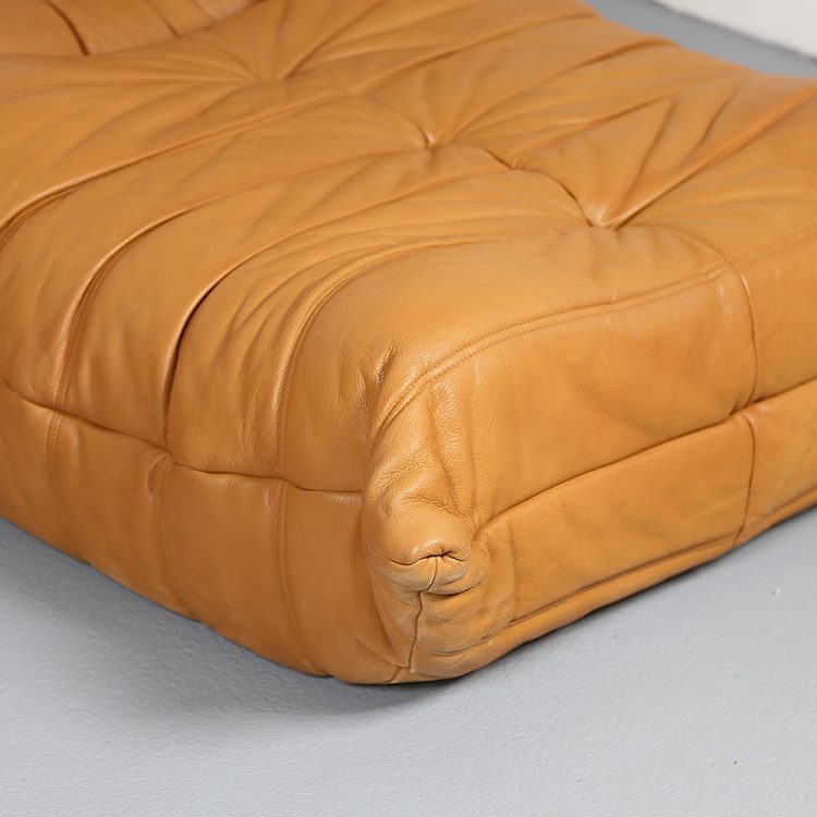 Cognac Leather Ligne Roset Togo Set from 2010 designed by Michel Ducaroy