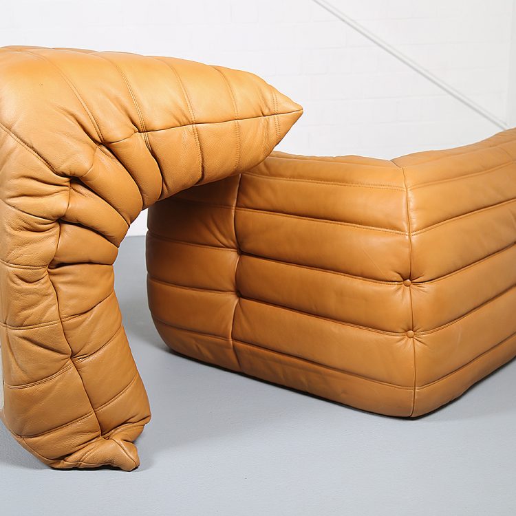 Cognac Leather Ligne Roset Togo Set from 2010 designed by Michel Ducaroy