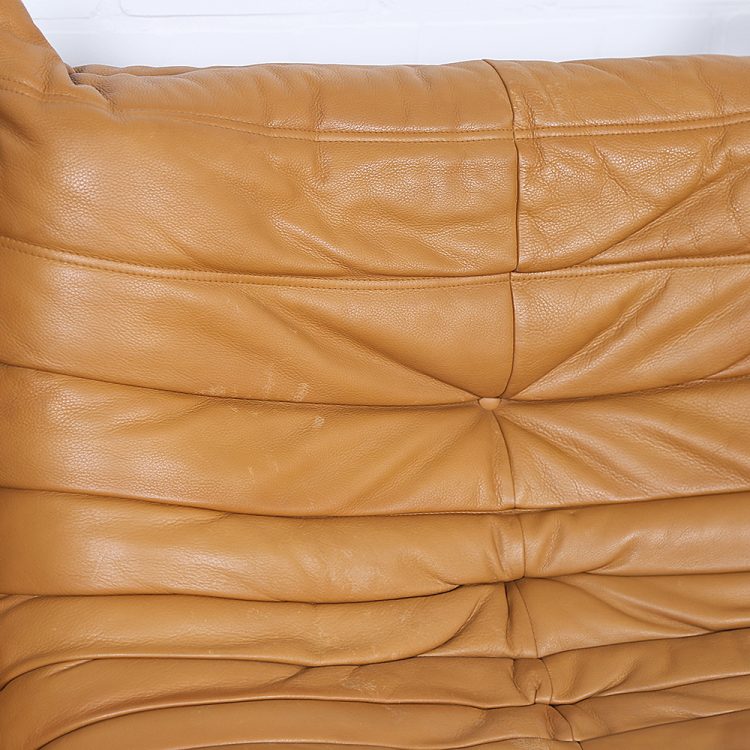 Cognac Leather Ligne Roset Togo Set from 2010 designed by Michel Ducaroy