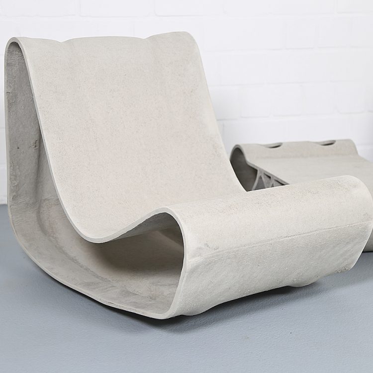 Swisspearl/Eternit Willy Guhl Set of 2 Loop Chairs an 1 Loop Table